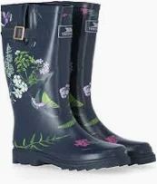 TRESPASS | Elena Women's Patterned Wellies - Humming Bird Print