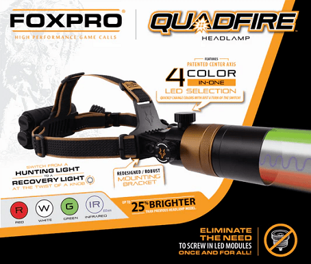 FOXPRO Quadfire 4-Color LED Night Hunting Headlamp